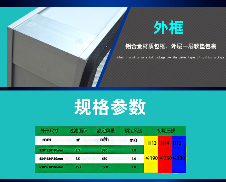 無隔板高效過濾器